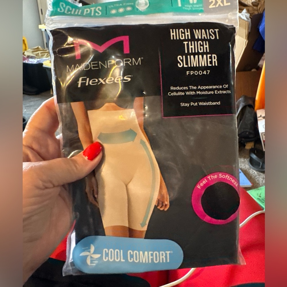 Maidenform Black Shapewear High Waist Thigh Slimmer 2X New